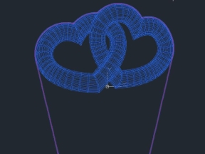 Mẫu đèn led trang trí hình 2 trái tim cnc đẹp