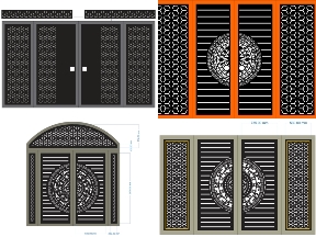 Bộ sưu tập 10 Mẫu Cổng 4 Cánh Bông Tuyết Kết Hợp Hoa Văn Tạo Điểm Nhấn