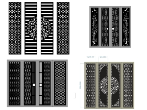 Bộ sưu tập 10 Mẫu Cổng 4 Cánh Bông Tuyết Phối Hoa Văn Trang Trí