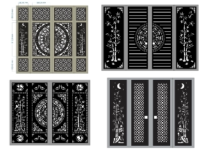 Bộ sưu tập 10 Mẫu Cổng CNC 4 Cánh Họa Tiết Trúc Kết Hợp Trống Đồng Độc Đáo