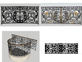 Bộ sưu tập 10 Mẫu Lan Can SketchUp Đơn Giản Dễ Triển Khai