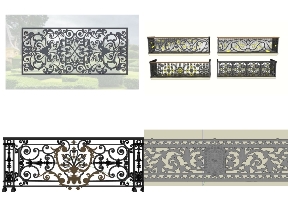 Bộ sưu tập 10 mẫu Lan Can SketchUp Kiểu Đơn