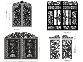 Bộ sưu tập 13 Mẫu Cổng 2 Cánh Rồng Kết Hợp Họa Tiết