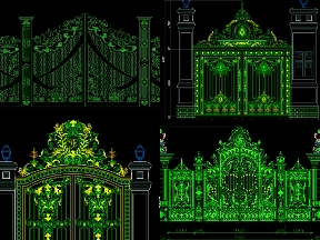 Bộ sưu tập 15 mẫu cổng 4 cánh và 2 cánh biệt thự tân cổ điển