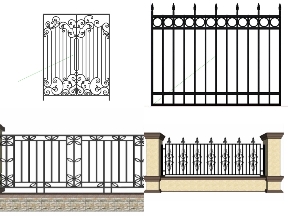 Bộ sưu tập 5 Mẫu Hàng Rào SketchUp Đẹp Đơn Giản