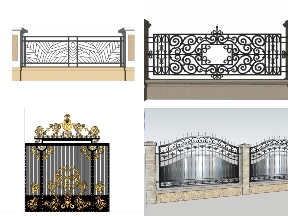 Bộ sưu tập 5 Mẫu Hàng Rào SketchUp Sang Trọng Cho Biệt Thự