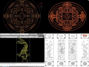 Bộ sưu tập 5 Mẫu hoa văn họa tiết cnc Cá Chép - Hoa Sen - Vạn Sự Như Ý