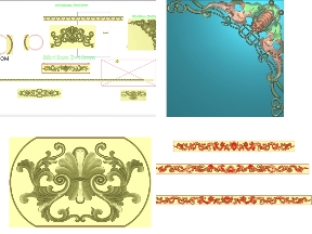 Bộ sưu tập 6 bản vẽ Mẫu hoa văn CNC hoa lá tây trang trí