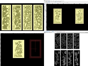 Bộ sưu tập 6 Mẫu Jdpaint Vách ngăn Tứ Quý CNC 2D
