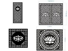 Bộ sưu tập 6 mẫu vách ngăn CNC hoa sen trang trí