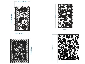 Bộ sưu tập 6 mẫu vách ngăn CNC họa tiết hoa sen