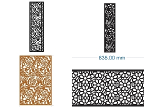 Bộ sưu tập 6 mẫu vách ngăn hoa lá CNC ấn tượng