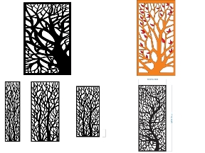 Bộ sưu tập 8 mẫu vách ngăn CNC cây trang trí hiện đại