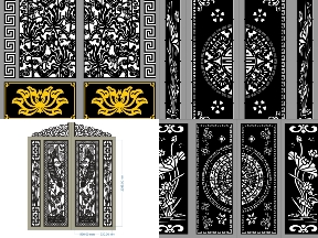 Bộ sưu tập 9 mẫu bản vẽ cổng họa tiết hoa sen