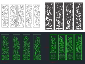 Bộ sưu tập 9 Mẫu CNC Tứ Quý Tùng Cúc Trúc Mai