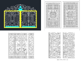 Bộ sưu tập Autocad trọn bộ 9 mẫu Cổng sắt thiết kế tuyệt đẹp