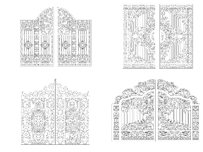 Bộ sưu tập Autocad và Corel tổng hợp 10 bản vẽ thiết kế Cổng