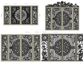 Bộ sưu tập Bộ 10 Mẫu Cổng 4 Cánh Tài Lộc CNC Cao Cấp