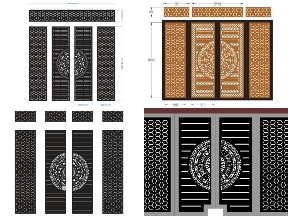 Bộ sưu tập Bộ 10 mẫu Cổng 4 cánh trống đồng bông tuyết đẹp mắt