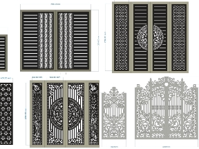 Bộ sưu tập Bộ sưu tập 10 mẫu Cổng chính 4 cánh và cổng phụ giá rẻ