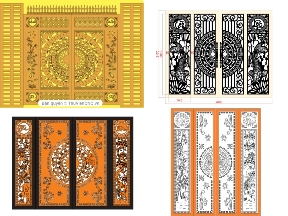 Bộ sưu tập Bộ 5 mẫu Cổng tài lộc 4 cánh cnc file cad đẹp