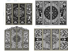 Bộ sưu tập Bộ 15 mẫu cổng 4 cánh hiện đại
