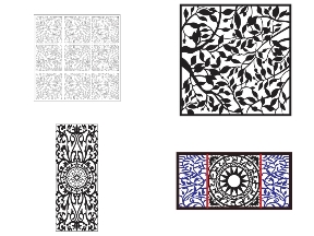 Bộ sưu tập Bộ 5 mẫu Giếng trời CNC thiết kế dxf