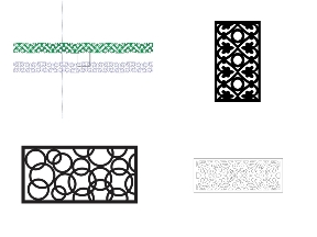 Bộ sưu tập Bộ 6 mẫu Lan Can CNC thiết kế Corel miễn phí