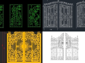 Bộ sưu tập Bộ 8 mẫu thiết kế Cổng vẽ cad chất lượng