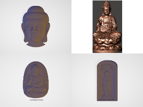 Bộ sưu tập Bộ 9 mẫu Tượng Phật thiết kế Stl đẹp nhất