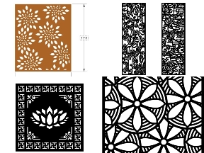 Bộ sưu tập Bộ Mẫu Vách Ngăn Hoa CNC Trang Trí Nội Thất