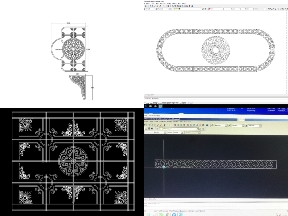 Bộ sưu tập Bộ sưu tập 4 mẫu Mái kính và hoa văn mái kính CNC file dxf