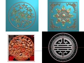 Bộ sưu tập Bộ sưu tập 4 mẫu mâm trần CNC trang trí jdpaint