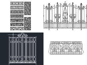 Bộ sưu tập Bộ thiết kế 5 mẫu Hàng rào thiết kế trên Corel và Autocad