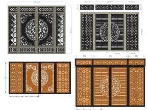 Bộ sưu tập BST 10 mẫu cổng 4 cánh trống đồng