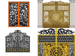 Bộ sưu tập Bộ sưu tập 10 mẫu Cổng 2 cánh Tứ Linh giá ưu đãi