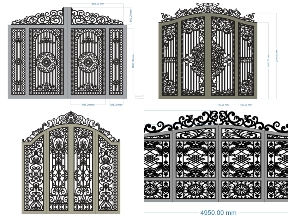 Bộ sưu tập Bộ sưu 10 mẫu cổng 4 cánh có vòm cnc mới nhất