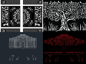 Bộ sưu tập Bộ sưu tập 5 mẫu cổng cây 2 cánh