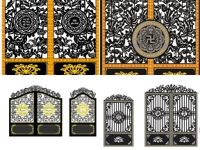 Bộ sưu tập Bộ 5 mẫu Cổng Chùa 2 cánh hot