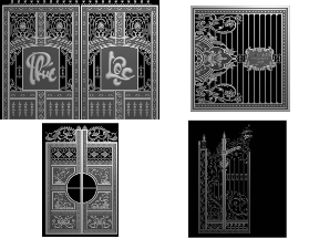 Bộ sưu tập Bộ sưu tập tổng hợp 10 mẫu Cổng nhôm đúc 2 cánh file jdp