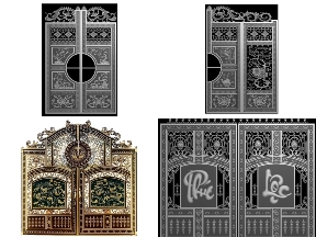 Bộ sưu tập Download bộ sưu tập 10 mẫu Cổng nhôm đúc 2 cánh mới nhất