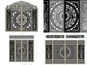 Bộ sưu tập Bộ 5 mẫu cổng trúc 4 cánh cnc đẹp