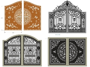 Bộ sưu tập Bộ sưu tập 15 mẫu Cổng 2 cánh cnc file dxf mới nhất