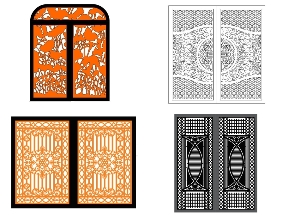 Bộ sưu tập Tổng hợp 15 mẫu Cổng 2 cánh họa tiết đơn giản file cad