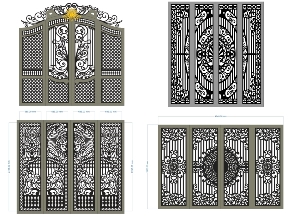 Bộ sưu tập Download bộ 15 mẫu Cổng 4 cánh đơn giản đẹp