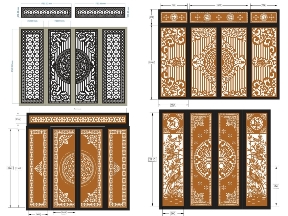 Bộ sưu tập Tổng hợp trọn bộ 15 mẫu Cổng 4 cánh mới nhất file dxf đẹp