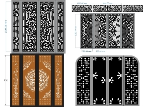Bộ sưu tập Download BST 15 mẫu Cổng 4 cánh mới thiết kế file dxf