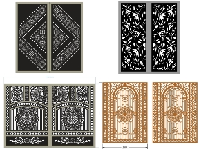 Bộ sưu tập Bộ sưu tập 5 mẫu cổng 2 cánh hoa văn đơn giản CNC