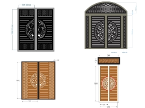 Bộ sưu tập Tổng hợp 5 mẫu cổng 2 cánh trống đồng bông tuyết