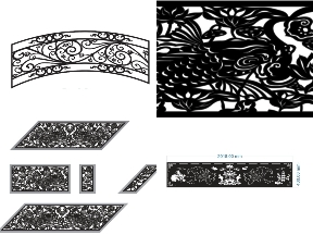 Bộ sưu tập Trọn bộ 5 mẫu lan can cá CNC file DXF hiện đại tinh xảo